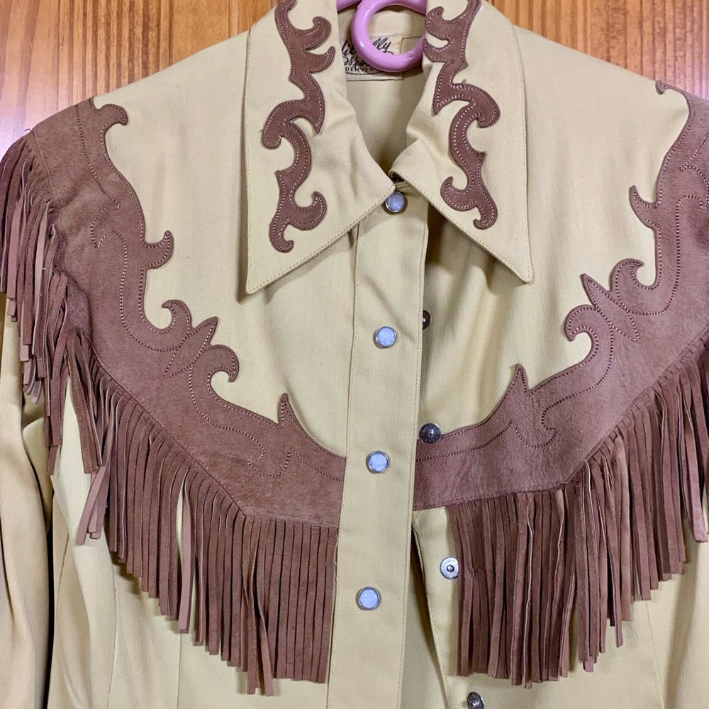 Western Fringe Jacket in Tan and Brown